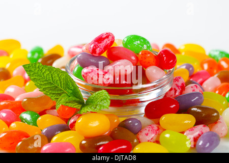 Les bonbons haricots aromatisés aux fruits Banque D'Images