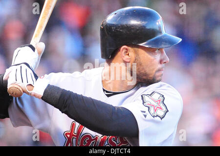 San Francisco, CA : Astros de Houston' Pedro Feliz (77) à la batte. Les Géants a gagné le match 8-2. (Crédit Image : © Charles Herskowitz/ZUMApress.com) Southcreek/mondial Banque D'Images