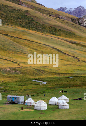 Maison à Tash Rabat, la vallée de l'oblast de Naryn, Kirghizistan Banque D'Images