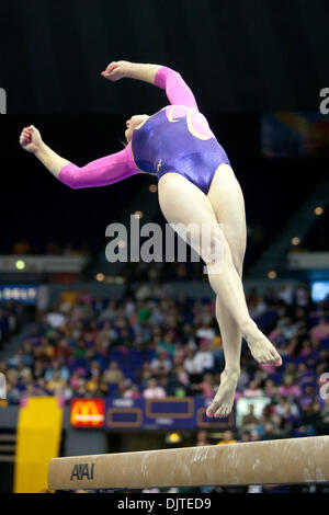 État de l'Oregon à la LSU ; LSU Shelby Prunty gymnaste exécute à la poutre ; LSU a gagné le rencontrez 196.925-195.525 ; Pete Maravich Assembly Centre, Baton Rouge, LA. (Crédit Image : © John Korduner/ZUMApress.com) Southcreek/mondial Banque D'Images