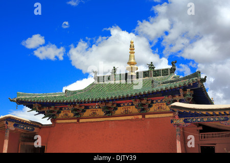 Le monastère de Shalu, Shigatse, Tibet, Chine Banque D'Images