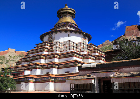 Stupa de Kumbum (1439), le monastère de Palcho (Pelkor Chode, Shekar Gyantse Gyantse, comté), Préfecture de Shigatsé, Tibet, Chine Banque D'Images