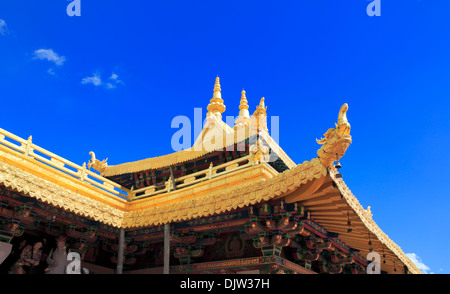 Temple de Jokhang, Lhassa, Tibet, Chine Banque D'Images