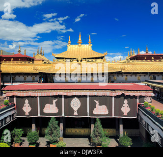 Temple de Jokhang, Lhassa, Tibet, Chine Banque D'Images