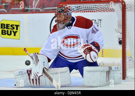 Washington DC, le Verizon Center.gardien Canadien de Montréal Jaroslav Halak # 41 arrête 35 de 36 tirs au but, la NHL playoffs jeu 5, jeu d'action entre les Canadiens de Montréal à Washington qui mènent la série 3-1 et perdent à la maison 2-1. (Crédit Image : © Roland Pintilie/global/ZUMApress.com) Southcreek Banque D'Images