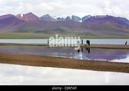 Lac Namtso (Nam Co), Tibet, Chine Banque D'Images