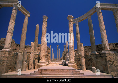 Théâtre, Leptis Magna, Libye Banque D'Images