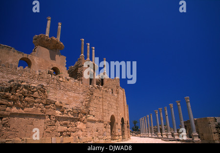 Théâtre, Leptis Magna, Libye Banque D'Images