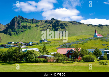 Maisons, Vik, Islande Banque D'Images