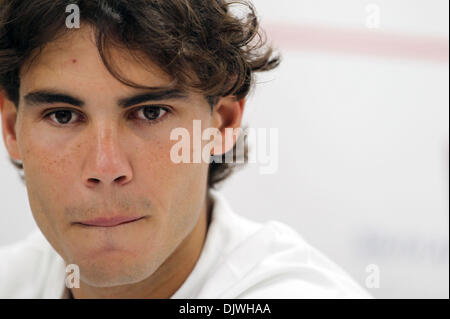 Oct 04, 2010 - Tokyo, Japon - RAFAEL NADAL de l'Espagne parle aux médias pendant les Rakuten Japon Open Tennis Championships 2010 au Colisée Ariake à Tokyo, Japon. (Crédit Image : © Junko Kimura/Jana/ZUMApress.com) Banque D'Images