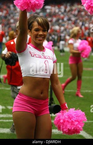 10 octobre 2010 - Houston, Texas, États-Unis d'Amérique - 10 octobre 2010 : Cheerleader Houston Texans excite la foule. Les Giants de New York a battu le 34-10 Houston Texans au Reliant Stadium à Houston, Texas. (Crédit Image : © Luis Leyva/ZUMApress.com) Southcreek/mondial Banque D'Images