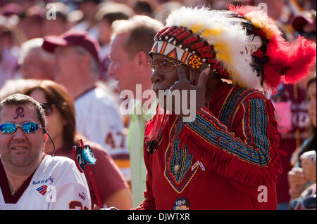 10 octobre 2010 - Landover, Maryland, United States of America - Washington Redskins fans au FedEx Field défaite en prolongation Packers Redskins, 16 - 13 (Crédit Image : © Roland Pintilie/global/ZUMApress.com) Southcreek Banque D'Images