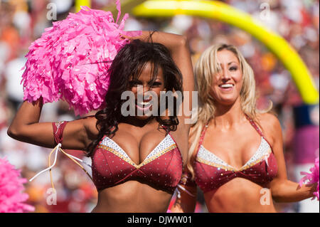 10 octobre 2010 - Landover, Maryland, United States of America - Redskins de Washington au cours de l'exécution de cheerleader jeu NFL à FedEx Field. Défaite Packers Redskins 16 - 13 en heures supplémentaires. (Crédit Image : © Roland Pintilie/global/ZUMApress.com) Southcreek Banque D'Images