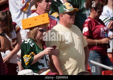 10 octobre 2010 - Landover, Maryland, United States of America - Washington Redskins fans au FedEx Field défaite en prolongation Packers Redskins, 16 - 13 (Crédit Image : © Roland Pintilie/global/ZUMApress.com) Southcreek Banque D'Images