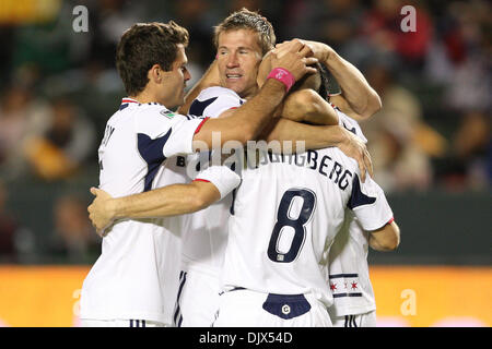 Le 23 octobre 2010 - Carson, Californie, États-Unis d'Amérique - Chicago Fire célébrer un but durant le second semestre Chivas USA vs Chicago Fire jeu au Home Depot Center. Chicago a ensuite battu Club Depotivo Chivas USA avec score final de 4-1. (Crédit Image : © Brandon Parry/global/ZUMApress.com) Southcreek Banque D'Images