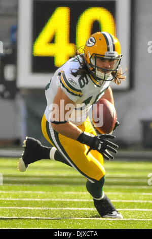 31 octobre 2010 - East Rutherford, New Jersey, United States of America - Green Bay Packers wide receiver Brett Swain (16) dans l'action au New Meadowlands Stadium à East Rutherford dans le New Jersey Les Packers mènent les Jets 3-0 a la mi-temps (crédit Image : © Brooks von Arx/global/ZUMApress.com) Southcreek Banque D'Images