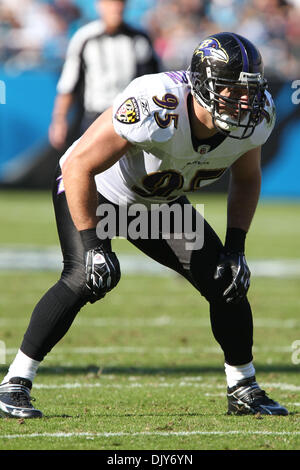 21 novembre, 2010 ; Baltimore Ravens linebacker Jarret Johnson (95) au stade Bank of America à Charlotte, NC. Score à la moitié est du Corbeau 17 - Caroline 3. Jim Dedmon/CSM(Image Crédit : © Jim Dedmon/Cal/ZUMAPRESS.com) Media Sport Banque D'Images