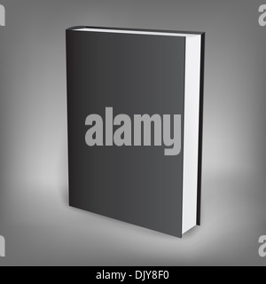 Le livre de présentation noir isolé sur le fond sombre Banque D'Images