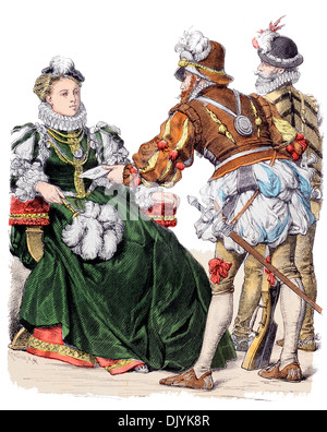 16e siècle XVI 1500 Noble allemand et Lady Banque D'Images