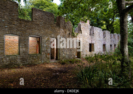 Gites dans le village fantôme de tyneham, dorset, uk Banque D'Images