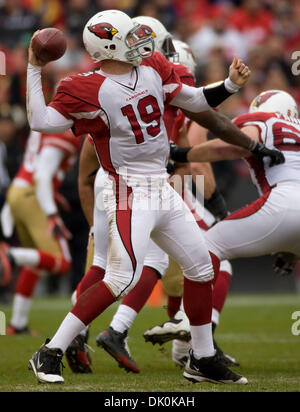 Le 2 janvier, 2011 - San Francisco, Californie, États-Unis - Arizona Cardinals quarterback JOHN SKELTON # 19 en action contre les San Francisco 49ers. (Crédit Image : © William Mancebo/ZUMAPRESS.com) Banque D'Images