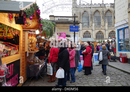 Marché de Noël de Bath, Somerset, England, UK Banque D'Images