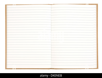 Blank bordée livre d'exercice isolé sur fond blanc Banque D'Images
