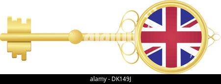 Clé d'or pour Royaume-Uni Illustration de Vecteur