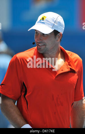 16 janvier 2011 - Melbourne, Victoria, Australie - Pat Rafter au Rassemblement pour l'exposition de bienfaisance de secours match par les joueurs de haut niveau de l'Open d'Australie 2011 à Melbourne Park. (Crédit Image : © basse Sydney/global/ZUMAPRESS.com) Southcreek Banque D'Images