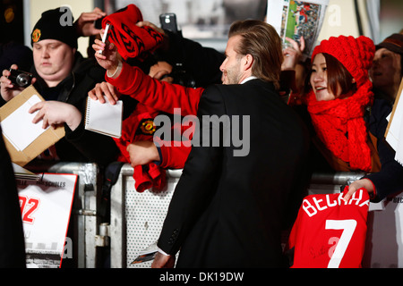 L'ancien joueur de Manchester United et l'Angleterre le capitaine David Beckham arrive pour la première mondiale du documentaire 'La classe o Banque D'Images