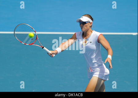 18 janvier 2011 - Melbourne, Victoria, Australie - Samantha Stosur (AUS) en action lors de son premier match contre Lauren Davis (USA) le deuxième jour de l'Open d'Australie 2011 à Melbourne, Australie. (Crédit Image : © basse Sydney/global/ZUMAPRESS.com) Southcreek Banque D'Images