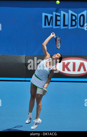 18 janvier 2011 - Melbourne, Victoria, Australie - Samantha Stosur (AUS) en action lors de son premier match contre Lauren Davis (USA) le deuxième jour de l'Open d'Australie 2011 à Melbourne, Australie. (Crédit Image : © basse Sydney/global/ZUMAPRESS.com) Southcreek Banque D'Images