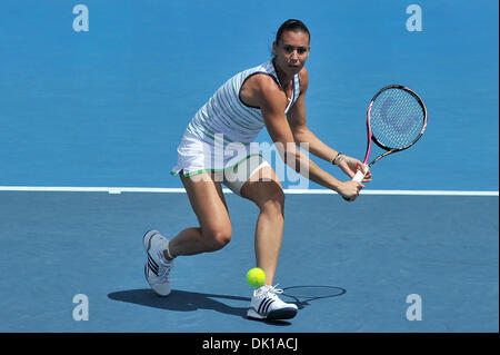 18 janvier 2011 - Melbourne, Victoria, Australie - Samantha Stosur (AUS) en action lors de son premier match contre Lauren Davis (USA) le deuxième jour de l'Open d'Australie 2011 à Melbourne, Australie. (Crédit Image : © basse Sydney/global/ZUMAPRESS.com) Southcreek Banque D'Images