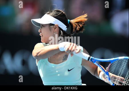 25 janvier 2011 - Melbourne, Victoria, Australie - Na Li (CHN) en action lors de son match de quart de finale contre Andrea Petkovic (GER) au jour 9 de l'Open d'Australie 2011 à Melbourne, Australie. (Crédit Image : © basse Sydney/global/ZUMAPRESS.com) Southcreek Banque D'Images