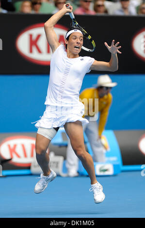 25 janvier 2011 - Melbourne, Victoria, Australie - Francesca Schiavone (ITA) en action lors de son match de quart de finale contre Caroline Wozniacki (DEN) au jour 9 de l'Open d'Australie 2011 à Melbourne, Australie. (Crédit Image : © basse Sydney/global/ZUMAPRESS.com) Southcreek Banque D'Images