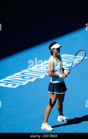 27 janvier 2011 - Melbourne, Victoria, Australie - Na Li (CHN) en action lors de son match de demi-finale contre Caroline Wozniacki (DEN) au jour 11 de l'Open d'Australie 2011 à Melbourne, Australie. (Crédit Image : © basse Sydney/global/ZUMAPRESS.com) Southcreek Banque D'Images