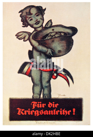 Poster par l'artiste, Plontke. Intitulé, pour l'emprunt de guerre. Affiche allemande publiée à Berlin Banque D'Images