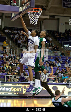 16 février 2011 - Fort Worth, Texas, US - TCU Horned Frogs Guard Jarvis Ray (1) en action contre le Colorado State Rams. La Colorado State bat TCU 69-55 à Daniel-Meyer Coliseum. (Crédit Image : © Andrew Dieb/global/ZUMAPRESS.com) Southcreek Banque D'Images