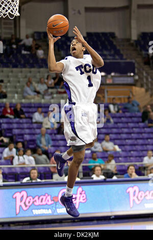 16 février 2011 - Fort Worth, Texas, US - TCU Horned Frogs Guard Jarvis Ray (1) en action contre le Colorado State Rams. La Colorado State bat TCU 69-55 à Daniel-Meyer Coliseum. (Crédit Image : © Andrew Dieb/global/ZUMAPRESS.com) Southcreek Banque D'Images