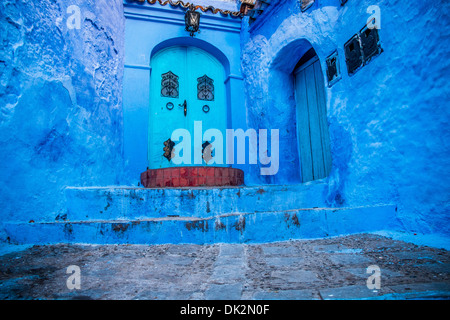 La belle bleue médina de Chefchaouen au Maroc Banque D'Images