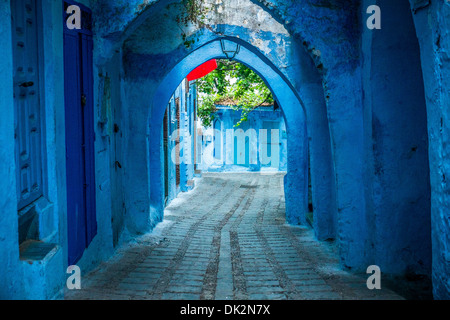 La belle bleue médina de Chefchaouen au Maroc Banque D'Images