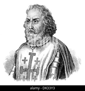 Portrait de Godefroy de Bouillon, ca. 1060 - 1100, une cité médiévale et un chevalier franc chef de la Première Croisade Banque D'Images