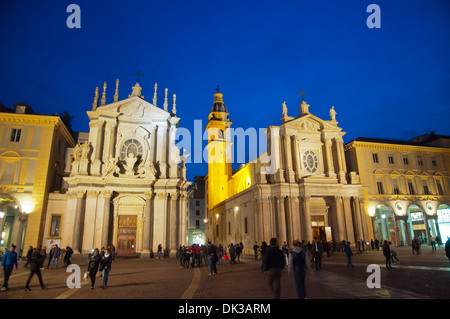 La place Piazza San Carlo Turin ville centrale Région du Piémont en Italie du nord Europe Banque D'Images