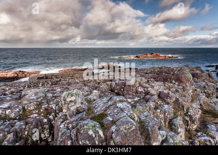 Littoral, Rubha Reidh Lighthouse, Melvaig, Wester Ross, Highlands, Scotland Banque D'Images