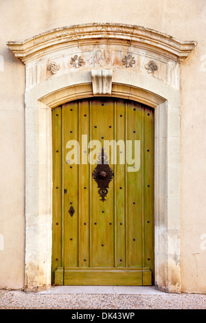 Green porte avant pour home à Gordes, Provence France Banque D'Images