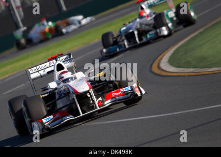 Mar 27, 2011 - Melbourne, Victoria, Australie - voitures sur la piste au cours de la Formule Un Grand Prix d'Australie. (Crédit Image : © Andrew Gyopar/ZUMAPRESS.com) Banque D'Images