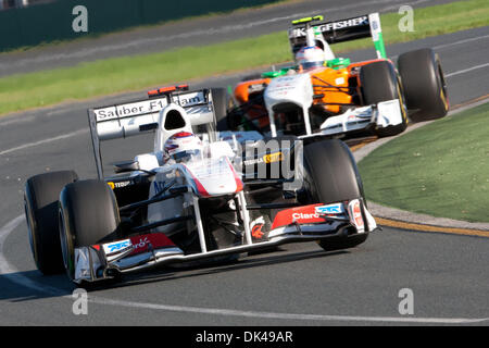 Mar 27, 2011 - Melbourne, Victoria, Australie - voitures sur la piste au cours de la Formule Un Grand Prix d'Australie. (Crédit Image : © Andrew Gyopar/ZUMAPRESS.com) Banque D'Images