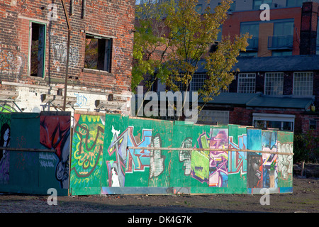 Déréliction urbaine et de graffitis, Sheffield, Angleterre Banque D'Images