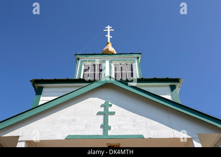 La transfiguration de notre Seigneur dans l'Église orthodoxe russe Ninilchik, Alaska, USA Banque D'Images