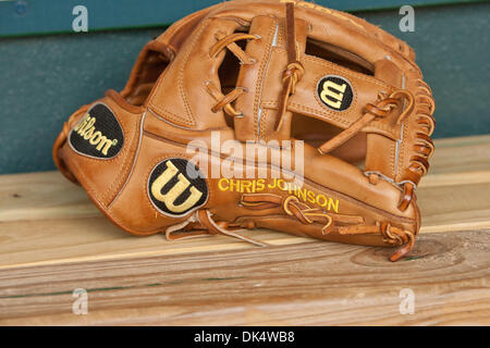 14 avril 2011 - Houston, Texas, États-Unis - Baseball Houston Astros Chris Johnson (23) dans l'étang Astros banc. (Crédit Image : © Juan DeLeon/global/ZUMAPRESS.com) Southcreek Banque D'Images